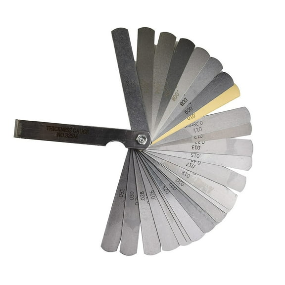 32 Blade Feeler Gauge Metric & Sae Dual Reading Combination Gap Thicknes Measure Brass Measuring Range 0.04Mm - 0.88Mm