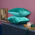 thumbnail image 3 of Deconovo Crushed Velvet Pillow Covers Turquoise Square Pillow Covers Pack of 2 for Sofa 16 x 16 inch, 3 of 7