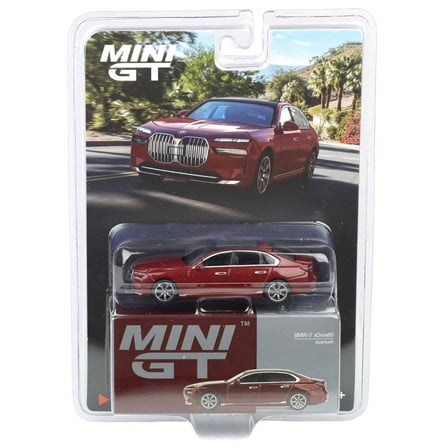 Mini GT 1/64 BMW i7 xDrive60 Aventurin Car, Red, MGT00952-BL