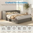 thumbnail image 5 of Mjkone Murphy Bed Queen Size, Cabinet Bed with Storage Drawers and USB Charging Station,Murphy Chest Bed for Small Space,Gray(No Mattress), 5 of 10
