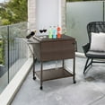 thumbnail image 6 of GIVIMO 108 Qt Outdoor Portable Rattan Cooler Cart Trolley, 6 of 10