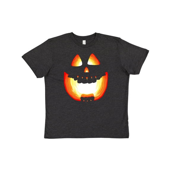 Inktastic Toothy Grin Pumpkin Face in Orange Glow Youth T-Shirt