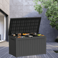 thumbnail image 3 of 230 Gallon Heavy-Duty Resin Storage Box | Lockable Waterproof Deck Chest for Home, Garden & Outdoor Furniture Protection - Black, 3 of 8