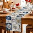 thumbnail image 5 of Summer Ocean Table Runner 72 Inches, Nautical Coastal Fish Food Wine Crab Retro Bed Runner Dresser Scarves Tabletop for Indoor Outdoor Parties/Ceremony/Banquet, 14" x 72", 5 of 9