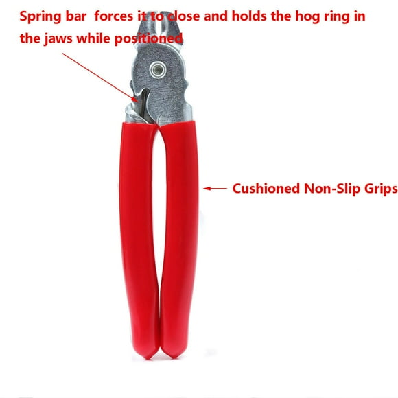 Straight Hog Ring Pliers Kit - Auto Upholstery Installation Tool for Bungee/Shock Cords/Animal Pet Cages/Bagging/Traps/Sausage Casing/Meat bags/Fencing/Railing by NIDAYE (Rings Not Included)