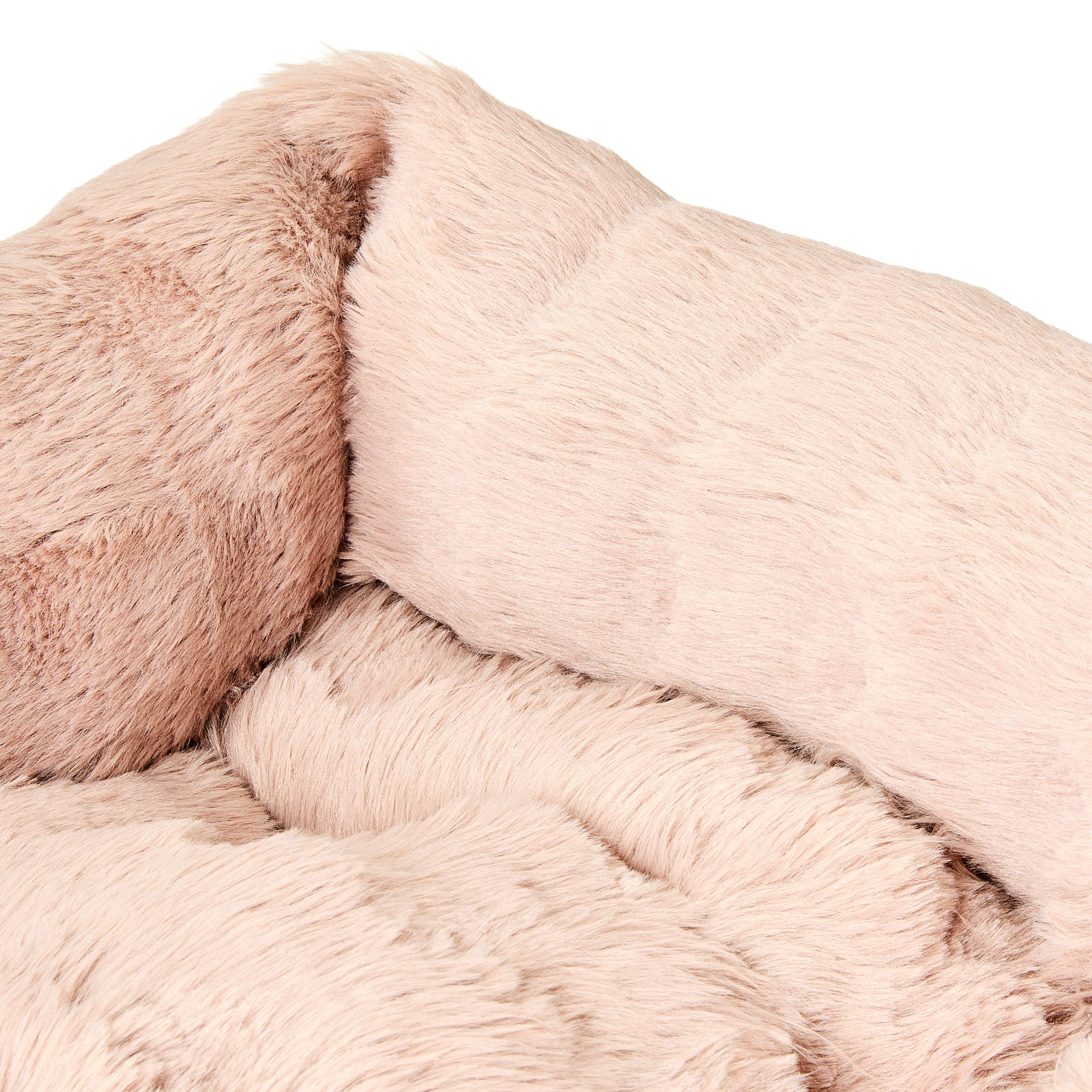 Vibrant Life Small Bubble Faux Fur Orthopedic Cuddler Pet Bed, Tan, 22" x 15"