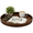 walnut, variant on 10 inch Round Serving Wooden Tray with Handles, Bamboo Decorative Ottoman Tray Serving for Serving Beverages & Food on Bar Living Room Home Dining Table.