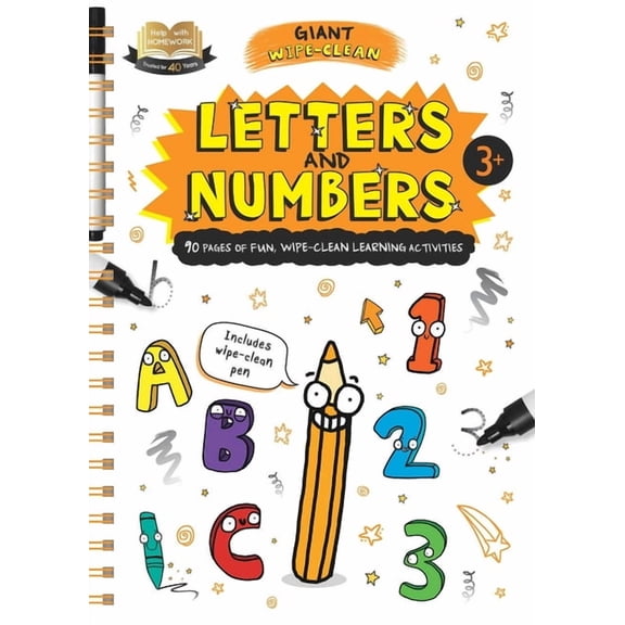 Help with Homework Help with Homework Letters & Numbers-Giant Wipe-Clean Learning Activities Book: Includes Wipe-Clean Pen, (Spiral-Bound)