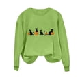 thumbnail image 4 of purcolt Black Cats on Pumpkin Sweatshirt Halloween Sweatshirts for Women Fall Pumpkin Face Tee Lightweight Pullover Tops, 4 of 5