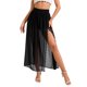 thumbnail image 1 of Gibobby faldas largas de mujer elegantes Pantalones cortos con lateral de encaje de malla New Summer Resort para mujer Media falda con abertura(Negro, L), 1 of 5