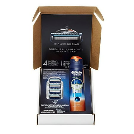 UPC 047400539976 product image for Gillette Fusion ProGlide Razor Blade Refills 4 Count + ProGlide Sensitive Shave  | upcitemdb.com
