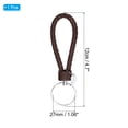 thumbnail image 2 of Braided Leather Keychain with Stainless Steel Key Ring Sleeve, PU Woven Wristlet Lanyard, Dark Brown, 2 of 5
