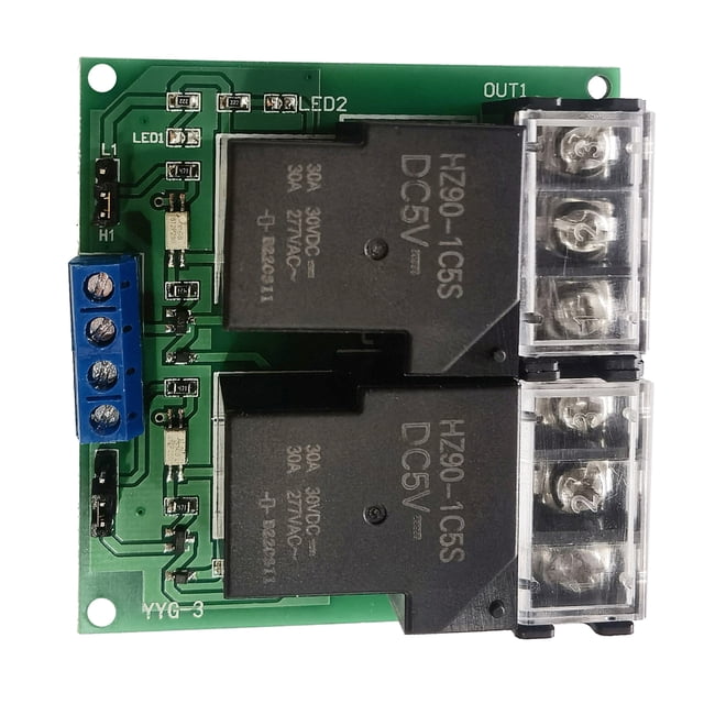 30A Relay Board Module with Optocoupler Isolation, High Low Trigger for DC 5V, 12V, 24V, Stable Performance, Industrial Use