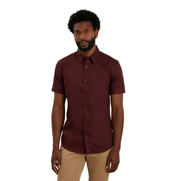 Camisa burdeos hombre sale
