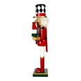 thumbnail image 3 of Kurt Adler 15-Inch Red, White and Black Nutcracker with Gift Box and Wreath, 3 of 6