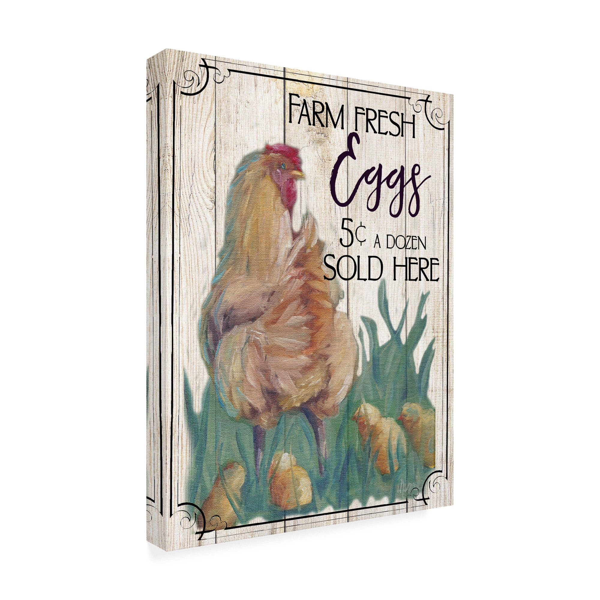 Trademark Fine Art 'Eggs And Chicken' Canvas Art by Marnie Bourque