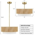 thumbnail image 4 of SineRise 18'' Rattan Farmhouse Chandelier, 3-Light Dimmable Pendant Lights, 4 of 7