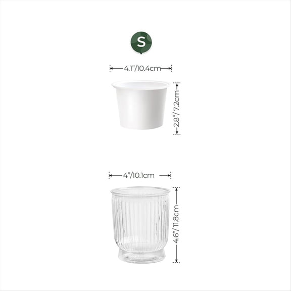 4 Inch Self Watering Plant Pot with Deep Reservoir Flower Planter