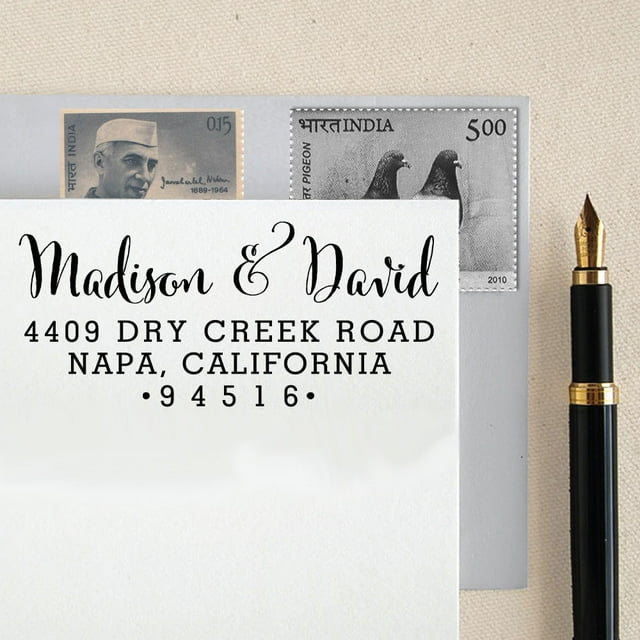 Wedding invitation Custom Return Address Stamp Self Inking Rubber Stamp