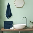 thumbnail image 4 of MALLONI HOME Ultra Soft 6-Piece Hand Towel Set 16x28 - 100% Ringspun Cotton - Durable & Highly Absorbent Hand Towels - Ideal for use in Bathroom, Kitchen, Gym, Spa & General Cleaning - Mineral Blue, 4 of 6