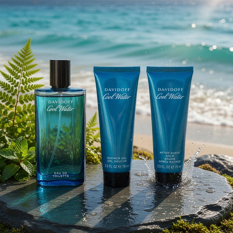 香水3点セット Davidoff Lattafa 他 Davidoff Cool Water Cologne, 3 Piece Gift Set for Men with Perfume