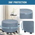 thumbnail image 6 of Dowbom Velvet Round Ottoman Cover Stretch Storage Stool Footstool Protector Covers Washable, 6 of 7
