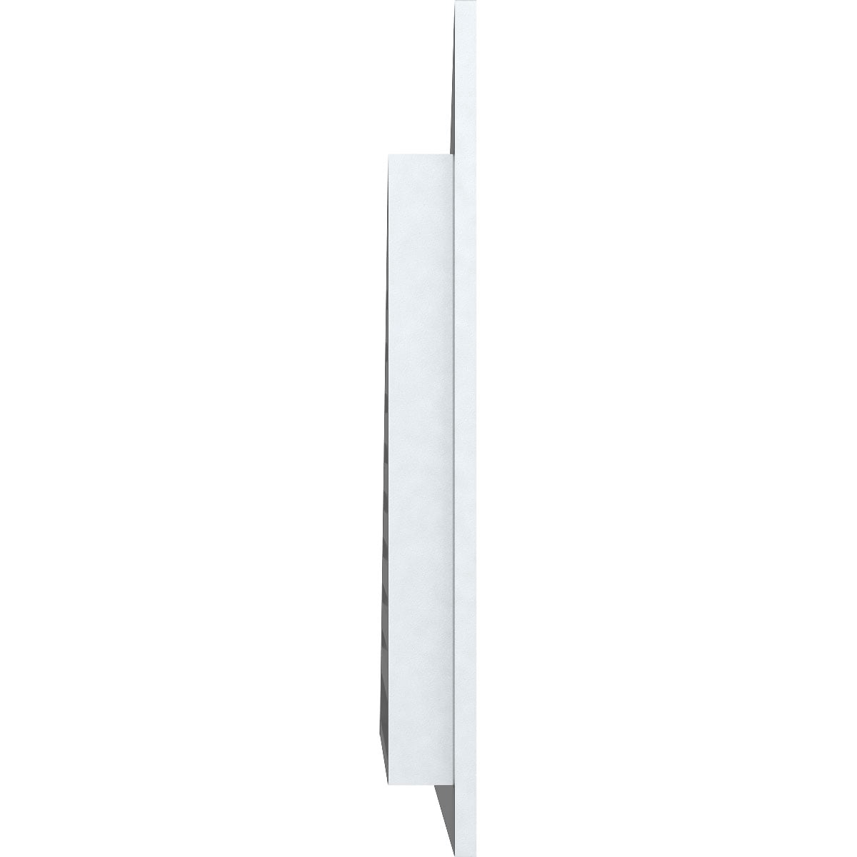 Ekena Millwork 20"W x 13 3/8"H Right Triangle Gable Vent - Right Side (29 5/8"W x 19 7/8"H Frame Size) 8/12 Pitch Functional, PVC Gable Vent with 1" x 4" Flat Trim Frame
