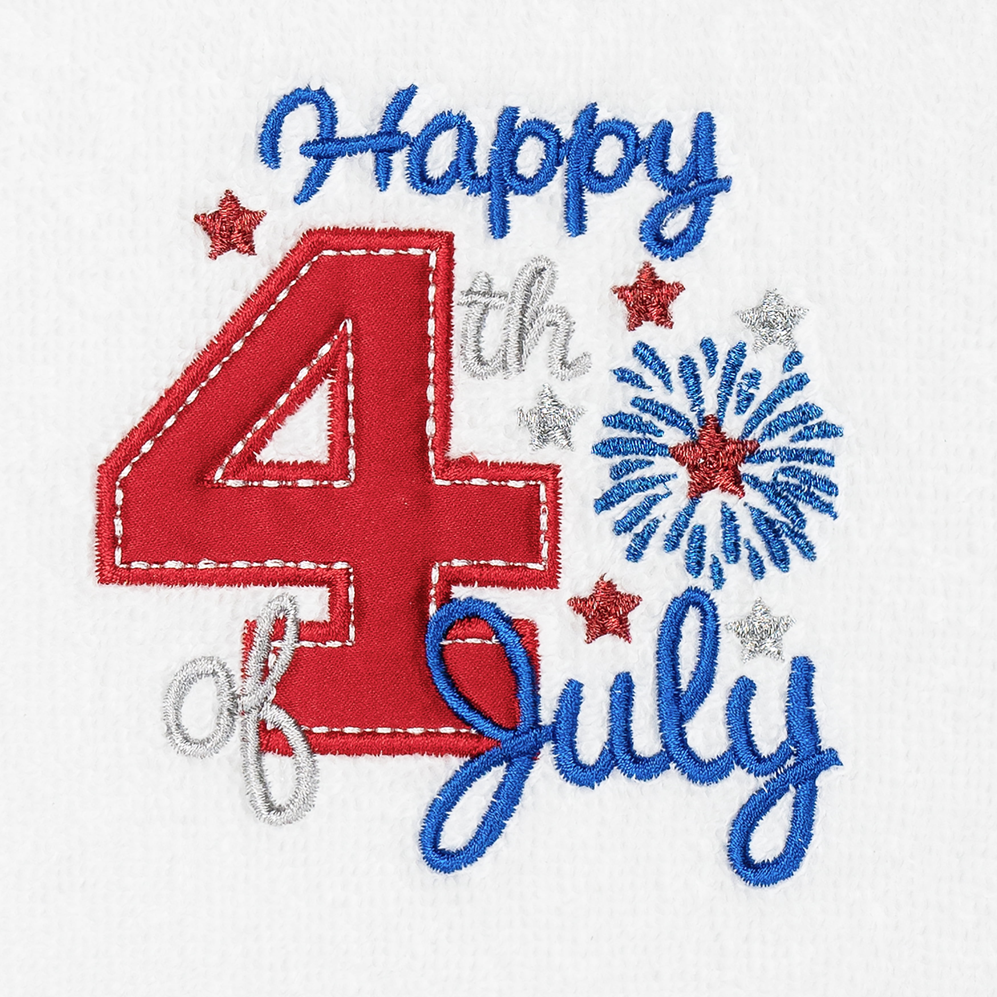 Linum Home Textiles 4th of July - Embroidered Luxury 100% Turkish Cotton Hand Towels (Set of 2)