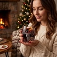 thumbnail image 3 of OCCOA Christmas Stemless Wine Glass 10oz Festive Holiday Printed Drinking Cup Clear Glass Tumbler for Table Party Home Decor Gift for Family Xmas Present, E, 3 of 6