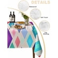 thumbnail image 2 of Morocco Table Cloth 60x84 Inch Rectangle, Colorful Abstract Lattice Check Geometric Plaid Waterproof Tablecloth Washable Table Cover for Party Picnic Dinner Decor, 2 of 9