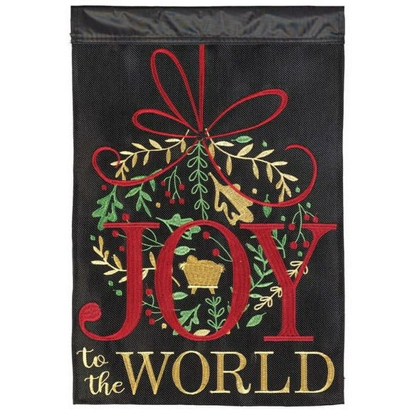 Magnolia Gardens M001696 29 x 42 in. Joy to The World Burlap Garden Flag - Large