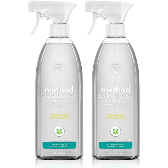 Method Daily Shower Spray Cleaner, Eucalyptus Mint, 28 Ounce, 2 pack, Packaging May Vary