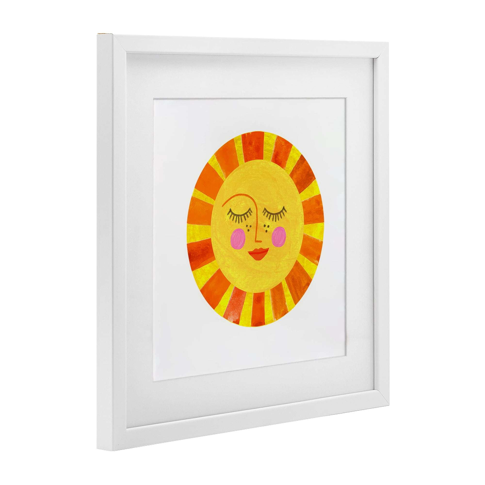 Stupell Industries Simple Warm Sunshine White Framed Print Under Glass, design by Katherine Herrell Studio