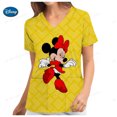 thumbnail image 3 of Bata de bolsillo de Mickey de Disney, uniforme de enfermera de atención médica navideña, camisa de trabajo de enfermera con estampado de Mickey Mouse de dibujos animados para mujer, 3 of 5