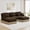 Brown, variant on 100"Comfy Chenille Leopard Printing U-Shaped Sofa,Delicate Tassel Edge,Movable Ottomans,Modern Fashion Style,Ergonomic Back and Seat Design,Easy Assembly,Deep Seat Design for Living Room,Khaki black