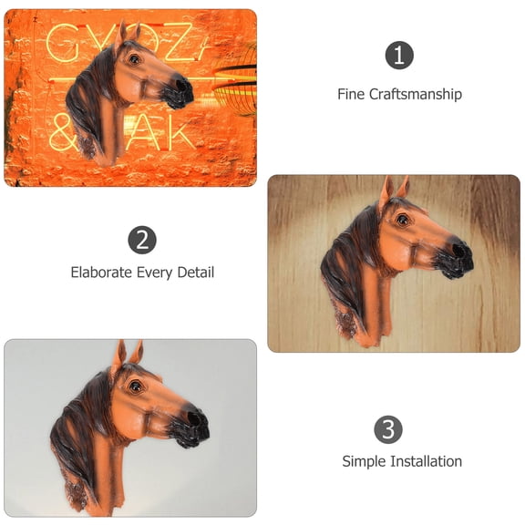 TABLZONE Light Brown Resin Animal Wall Decor Sculpture for Home, Coffee Shop, Office, Rustic Wall Hanging