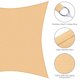 thumbnail image 4 of Yescom 2 Pack 18x18 Ft 97% UV Block Square Sun Shade Sail HDPE Canopy Patio Park Garden Yescom Modern, 4 of 11