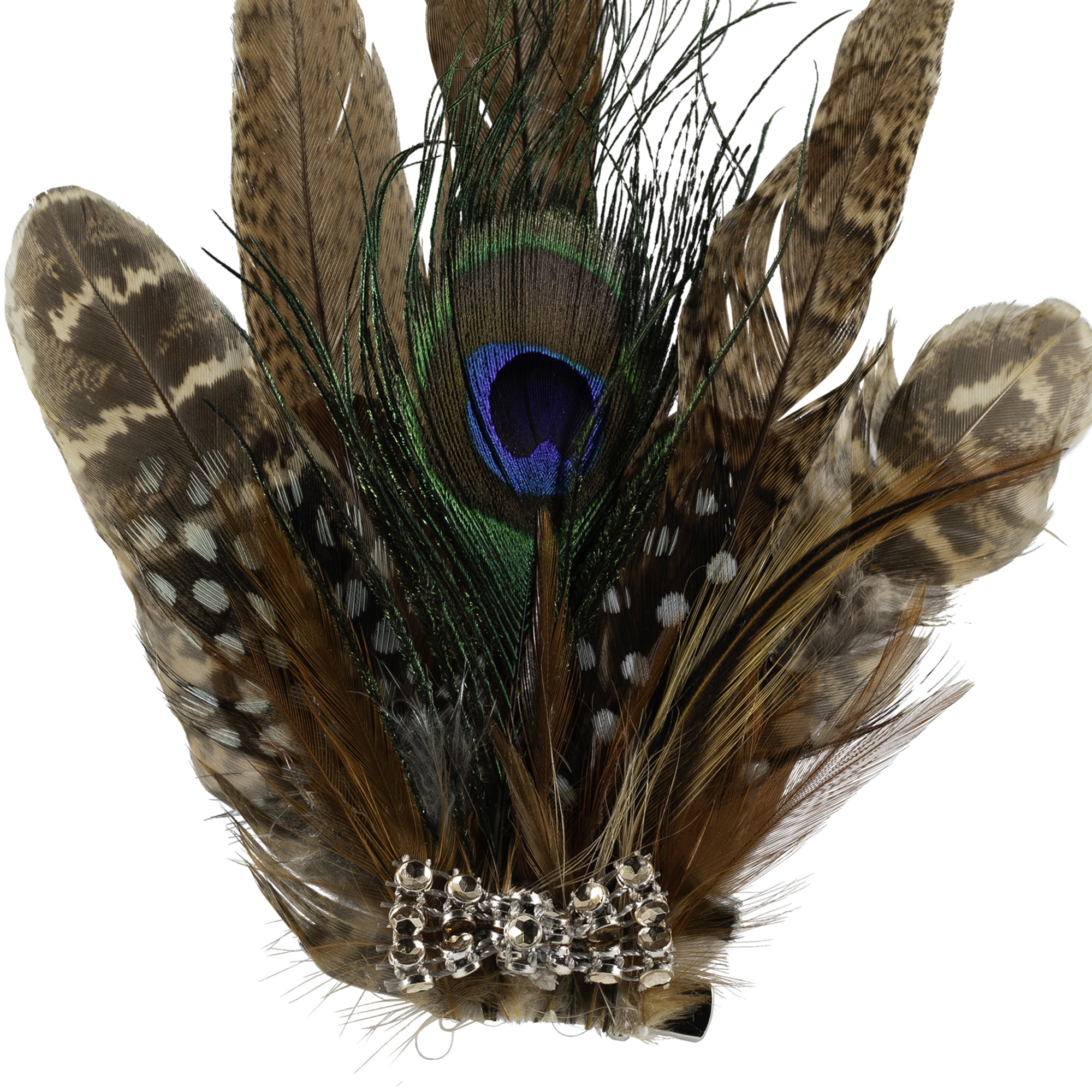 Northlight Peacock Feather Christmas Clip-On Ornament - 6" - Brown, White and Green