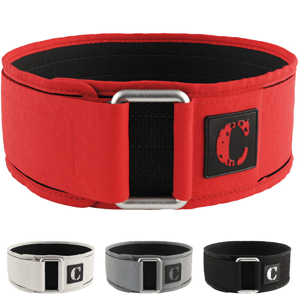 Contraband Black Label 4010 4inch Nylon Weight Lifting Belt w/Velcro (Red, XXLarge) Walmart