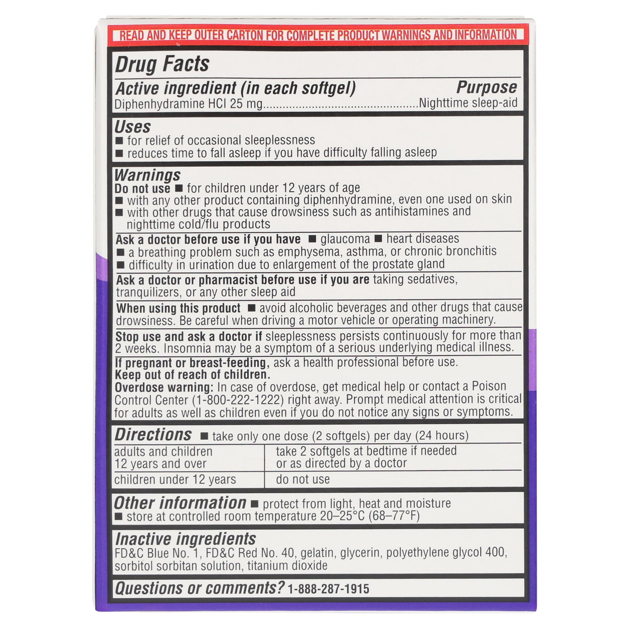 Equate Nighttime Sleep-Aid Softgels, 25 mg Diphenhydramine, 24 Count