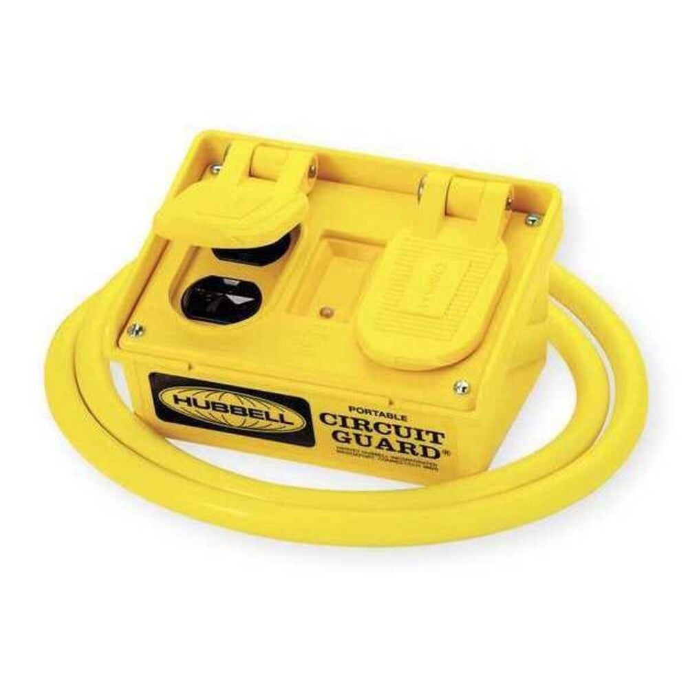 Hubbell Wiring Device-Kellems Plug-In GFCI with Cord,6 ft.,Ylw,NEMA 3R GFP15M