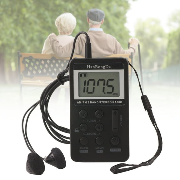 Deyuer HRD-103 Digital Radio Rechargeable Dual Band 1.5 Inch LCD Display Mini Portable FM/AM Radio for All Ages