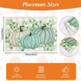thumbnail image 2 of Fall Placemats Set of 6 Green Pumpkins Eucalyptus Leaves Harvest Farmhouse Autumn Table Mats Thanksgiving Seasonal Linen Waterproof Kitchen Dining Table Decoration Indoor Outdoor 12x18 Inch, 2 of 6