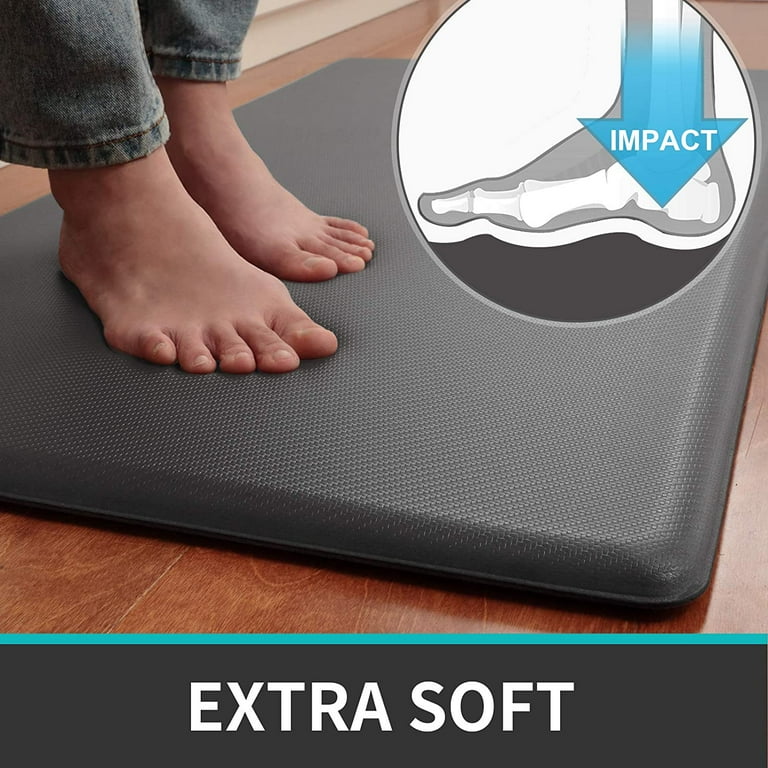 Sanmadrola Anti Fatigue Kitchen Runner Rugs Floor Mat 3/4 Inch Thick  Kitchen Mat 20''x47'' Standing Desk Mat Comfort at Home Office Heavy Duty  Waterproof Stain Resistant Non-Slip Bottom Gray 