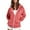 Watermelon Red, variant on YOUSNH Women Autumn Winter Casual Fashion Solid Color Zipper Hooded Jacket Drawstring Pocket Zipper Sports Jacket Coat Women's Casual Jackets Blue XL