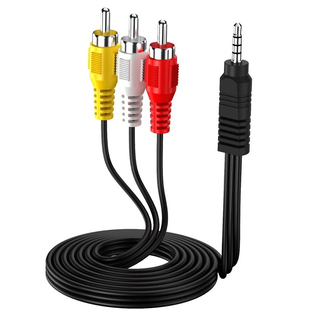 Cable de salida de audio y video de 3,5 mm a RCA para videocámara Handycam AV, 3,5 mm 1/8 "TRRS a 3 RCA macho Cable AUX Cable para TV, teléfonos inteligentes, MP3, tabletas, altavoces, cine en ca