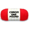 Caron One Pound Solids Yarn, 16oz, Gauge 4 Medium, 100% Acrylic - Scarlet- For Crochet, Knitting & Crafting ( 1 Piece )