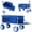 Blue + With Opened Tailgate (Extendable), variant on LuckyNote Beach Wagon Cart, 500lbs Heavy Duty Collapsible Folding Wagon, 150L, 9" PVC All-Terrain Wheels, Cooler & Storage Bags for Beach Camping, Blue