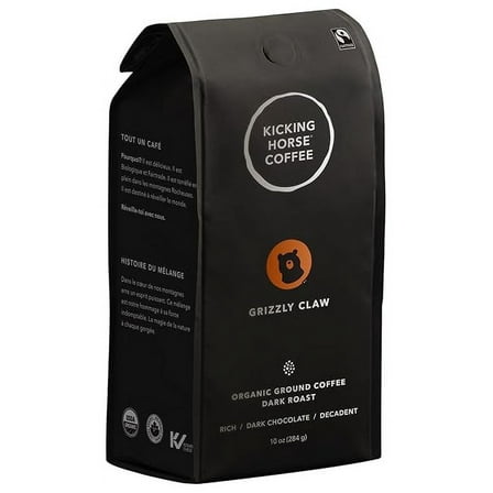 Kicking Horse Coffee Grizzly Claw Ground Organic Dark Roast - 10 oz Pack of 2