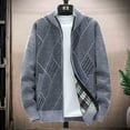 thumbnail image 2 of Stamzod New Sweaters Coats Men Winter Thicker Knitted Cardigan Sweatercoats Slim Fit Mens Knit Warm Sweater Jackets Men Knit Clothes Gray L, 2 of 5